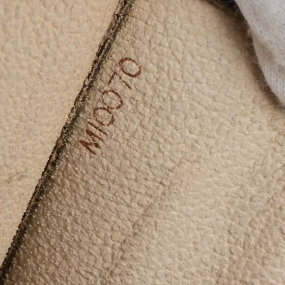 LOUIS VUITTON Logo Sac Plat Hand Tote Bag Monogram Leather Brown - Picture 3 of 15